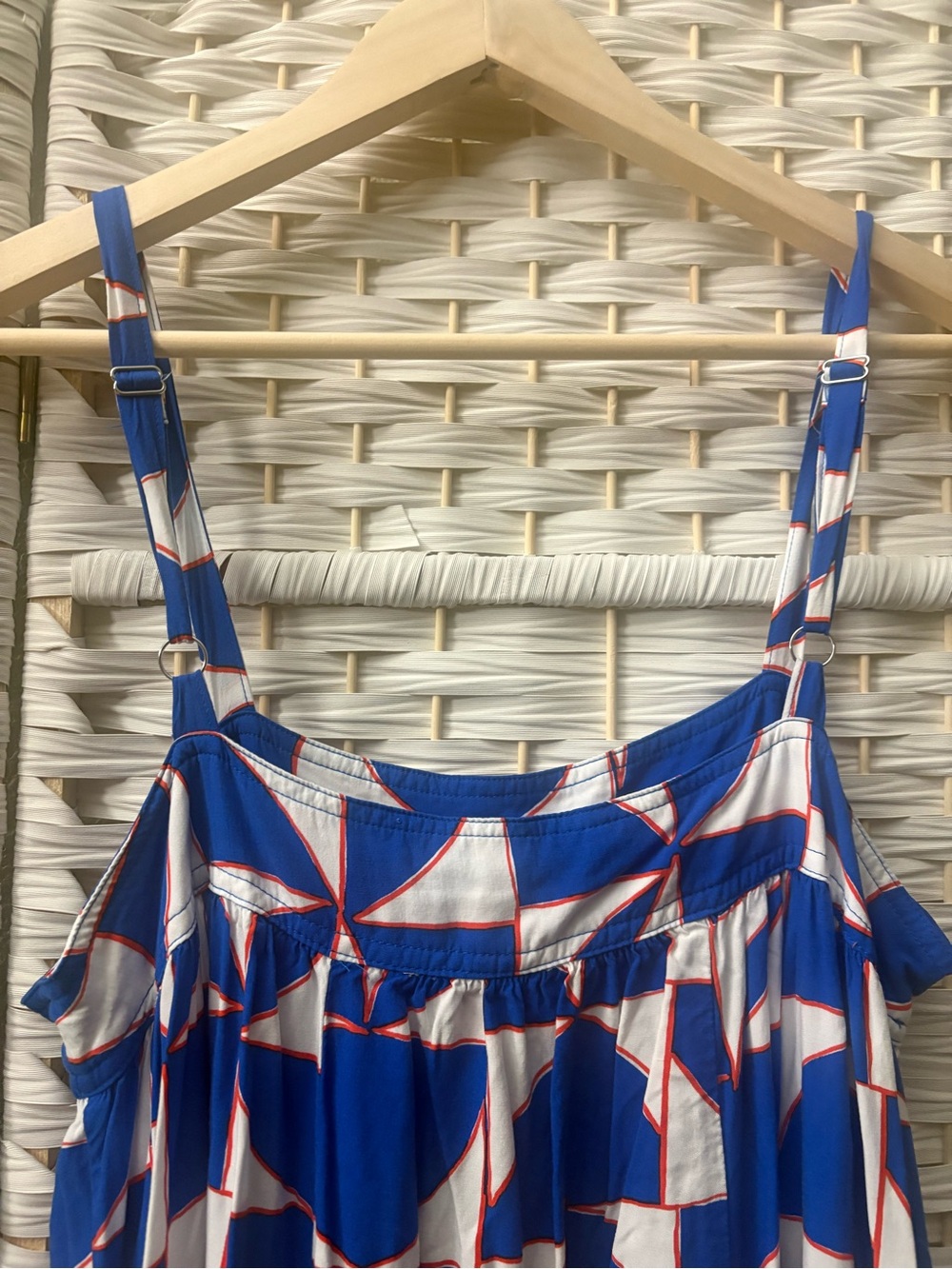 Anthropologie - Abel the Abel - Blue White Red Maxi Dress with Pockets - Size L - Picture 3 of 7
